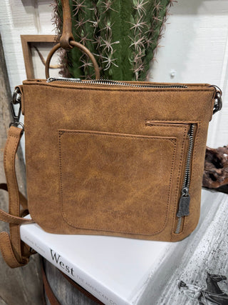 Trinity Ranch Saddle Trail Cowhide Crossbody Bag - Barbwire n Bougie Boutique