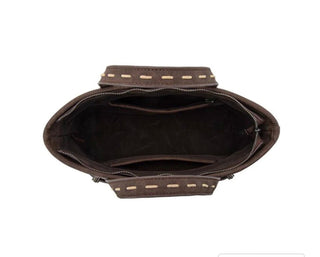 Trinity Ranch Tooled Leather & Hair-On Hide Western Tote Bag - Barbwire n Bougie Boutique
