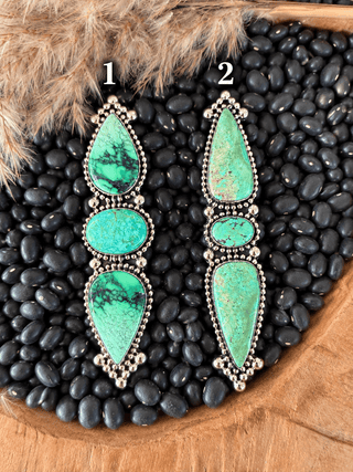 Triple Stone Turquoise Statement Ring – German Silver - Barbwire n Bougie Boutique