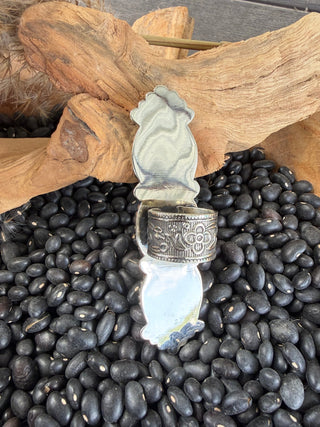 Triple Stone Turquoise Statement Ring – Tibetan German Silver - Barbwire n Bougie Boutique