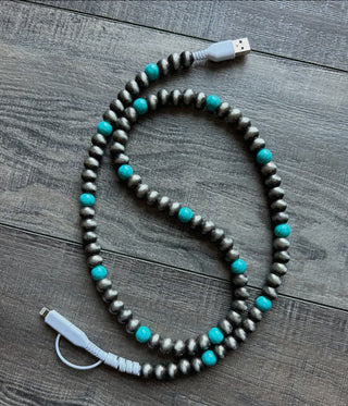 Turquoise and Navajo Pearl Style Car Charger - Barbwire n Bougie Boutique