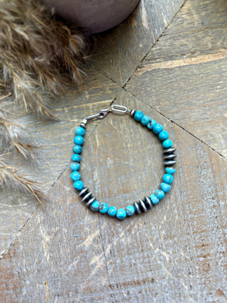Turquoise & Saucer Pearls Bracelet - Barbwire n Bougie Boutique
