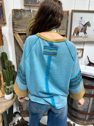 Turquoise Trail Patchwork Top - Barbwire n Bougie Boutique
