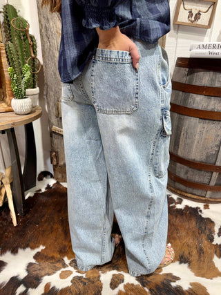 Vanilla Monkey Baggy Barrel Cargo Jeans - Barbwire n Bougie Boutique