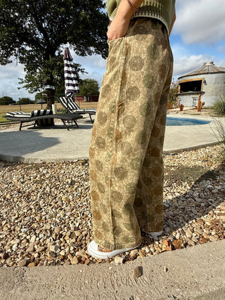Vintage Dot Wide Leg Denim Barrel Pants - Barbwire n Bougie Boutique