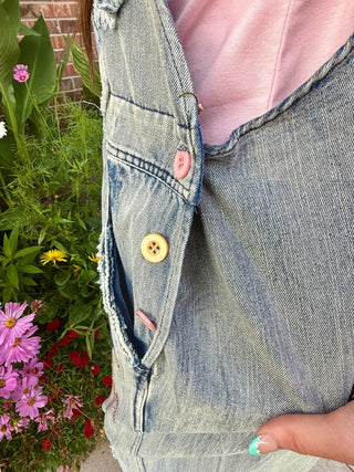 Vintage Flower Patch Denim Overalls | Boho Embroidered Wide Leg Jumpsuit- Restock coming - Barbwire n Bougie Boutique