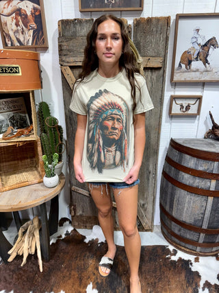 Warrior Spirit Indian Rhinestone Tee - Barbwire n Bougie Boutique