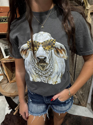 Watercolor Brahman Bull Bougie Graphic Tee | Western Cowgirl Shirt - Barbwire n Bougie Boutique