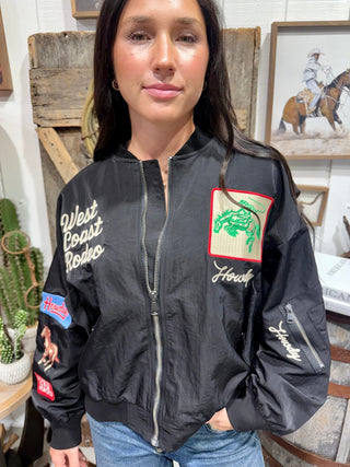 West Coast Rodeo Bomber Satin Jacket - Barbwire n Bougie Boutique