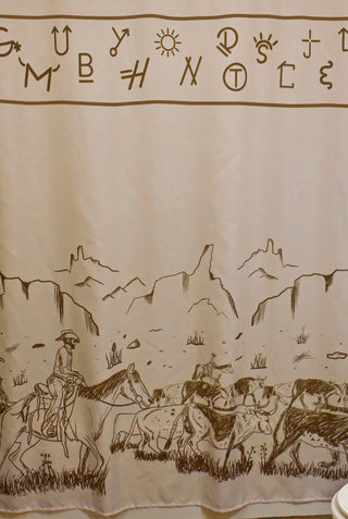 Western Cattle Drive Shower Curtain Bath Set - Barbwire n Bougie Boutique