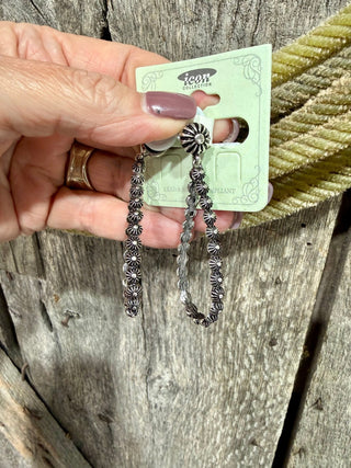 Western Daisy Chain Hoop Earrings - Barbwire n Bougie Boutique