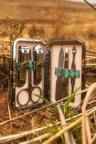 Western Nail Care Kit – Tooled Turquoise Travel Manicure Set - Barbwire n Bougie Boutique