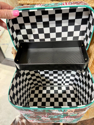 Western Rodeo NFR Vegas Makeup Case with Tray - Barbwire n Bougie Boutique