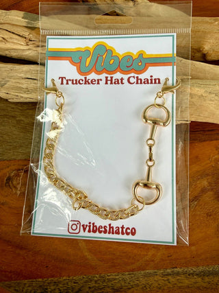 Western Snaffle Bit Hat Chain | Gold Horse Bit Trucker Hat Chain | Cowgirl Hat Accessory - Barbwire n Bougie Boutique