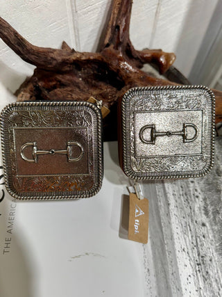 Western Snaffle Bit Travel Jewelry Case- 2 Colors - Barbwire n Bougie Boutique