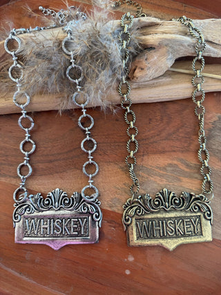 Whiskey Business Western Statement Necklace – Gold or Silver - Barbwire n Bougie Boutique
