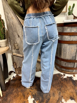 Wild at Heart Embroidered Frayed Western Barrel Jeans - Barbwire n Bougie Boutique