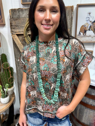 Wild Route Top | Butter Soft Western Rodeo Graphic Tee- Sterling Kreek - Barbwire n Bougie Boutique