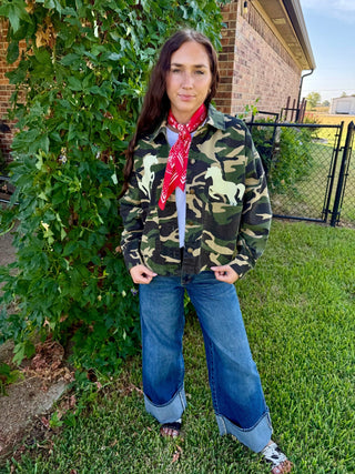 Wild Run Washed Camo Horse Jacket - Barbwire n Bougie Boutique