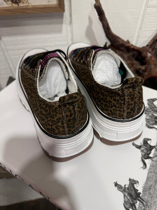 Wild Side Rhinestone Platform Cheetah Sneakers - Barbwire n Bougie Boutique