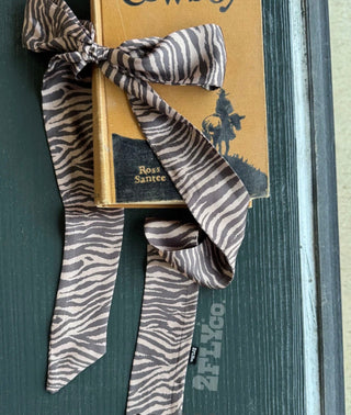 Wild Side Zebra Twilly Scarf - Barbwire n Bougie Boutique