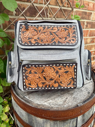 Wildflower Trails Tooled Backpack/Diaper Bag - Barbwire n Bougie Boutique