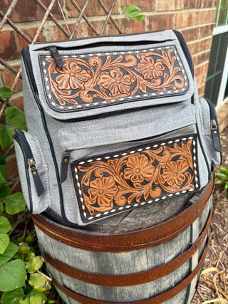 Wildflower Trails Tooled Backpack/Diaper Bag - Barbwire n Bougie Boutique
