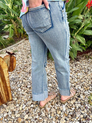 Yeehaw Western Patchwork Jeans | Vintage Cowgirl Denim Jeans - Barbwire n Bougie Boutique