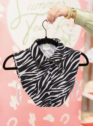 Zebra Print Dickie Collar for Women | Western Statement Collar | Layering Faux Collar Accessory - Barbwire n Bougie Boutique