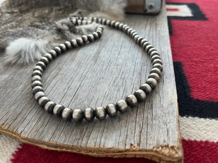 10mm Sterling Silver  Pearl Necklace ~