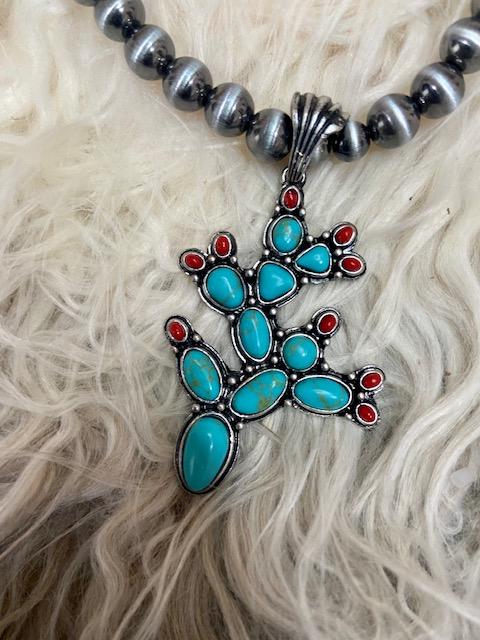 Faux Navajo Pearl and Cactus Choker Set
